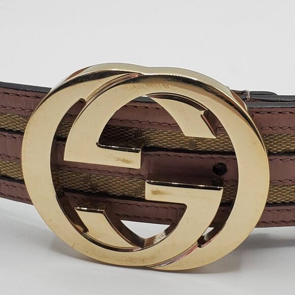 Women's Pink and Beige Canvas Belt - Picture 3 of 8